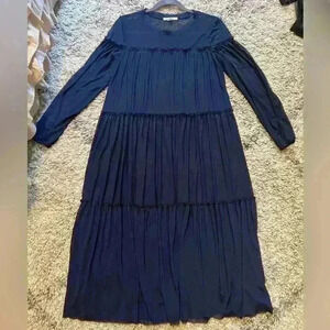Sheer trend long blue dress. Size M (F101)